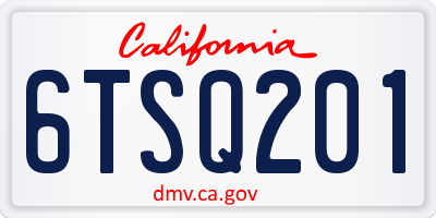 CA license plate 6TSQ201
