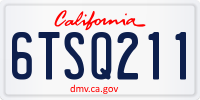 CA license plate 6TSQ211