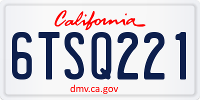 CA license plate 6TSQ221