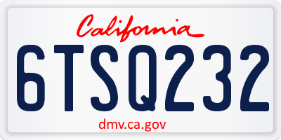 CA license plate 6TSQ232