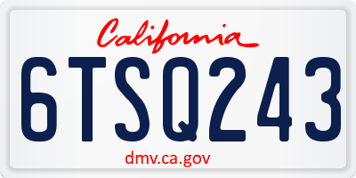 CA license plate 6TSQ243