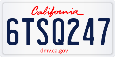 CA license plate 6TSQ247
