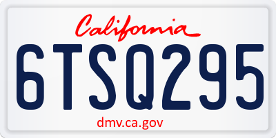 CA license plate 6TSQ295