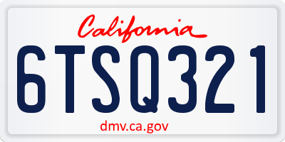 CA license plate 6TSQ321