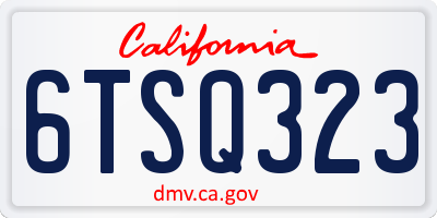 CA license plate 6TSQ323