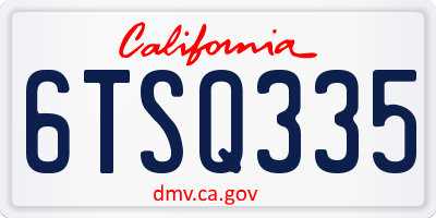 CA license plate 6TSQ335