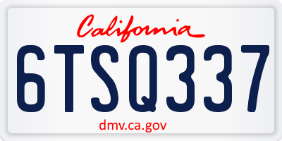 CA license plate 6TSQ337