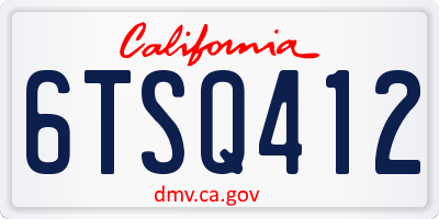 CA license plate 6TSQ412