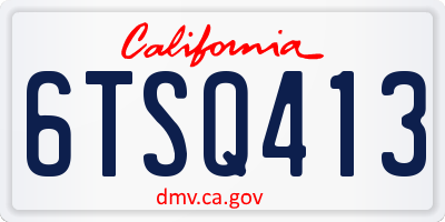 CA license plate 6TSQ413
