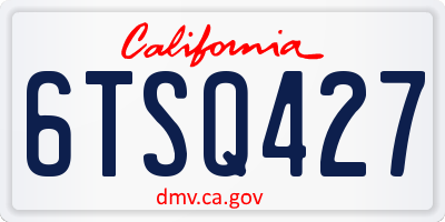 CA license plate 6TSQ427