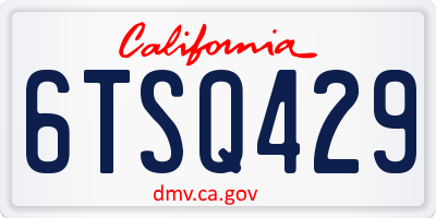 CA license plate 6TSQ429