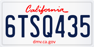 CA license plate 6TSQ435