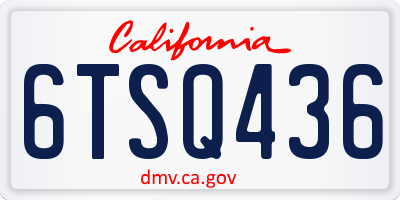 CA license plate 6TSQ436