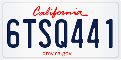 CA license plate 6TSQ441