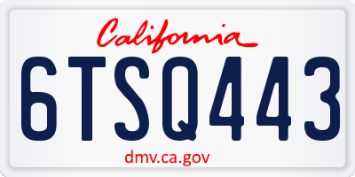 CA license plate 6TSQ443