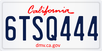 CA license plate 6TSQ444
