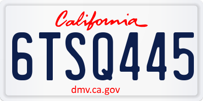 CA license plate 6TSQ445