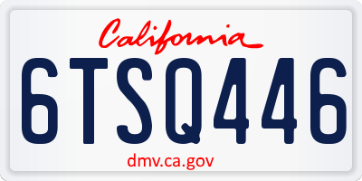 CA license plate 6TSQ446