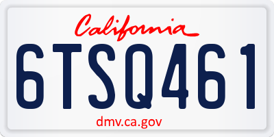 CA license plate 6TSQ461