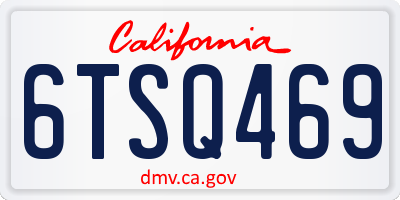 CA license plate 6TSQ469