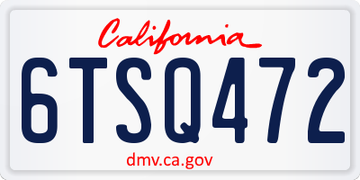 CA license plate 6TSQ472