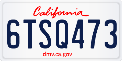 CA license plate 6TSQ473