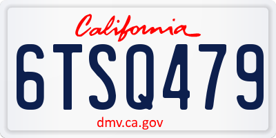 CA license plate 6TSQ479
