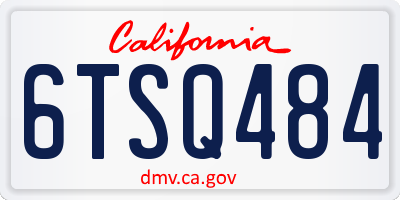 CA license plate 6TSQ484