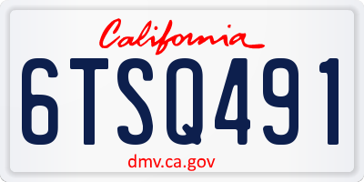 CA license plate 6TSQ491