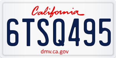 CA license plate 6TSQ495