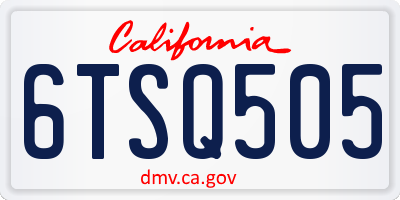 CA license plate 6TSQ505