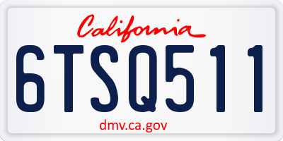 CA license plate 6TSQ511