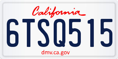 CA license plate 6TSQ515