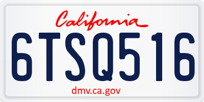 CA license plate 6TSQ516