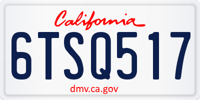 CA license plate 6TSQ517
