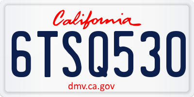 CA license plate 6TSQ530