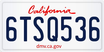 CA license plate 6TSQ536