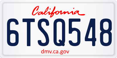 CA license plate 6TSQ548