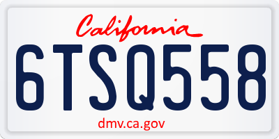 CA license plate 6TSQ558
