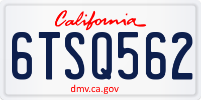 CA license plate 6TSQ562