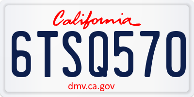 CA license plate 6TSQ570