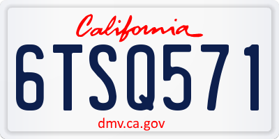 CA license plate 6TSQ571