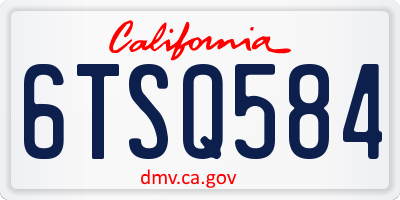 CA license plate 6TSQ584