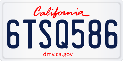 CA license plate 6TSQ586