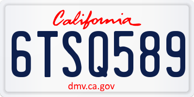 CA license plate 6TSQ589