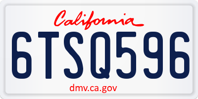 CA license plate 6TSQ596