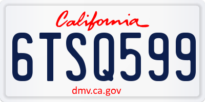 CA license plate 6TSQ599