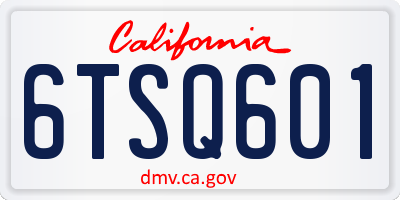 CA license plate 6TSQ601