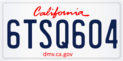 CA license plate 6TSQ604