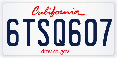 CA license plate 6TSQ607
